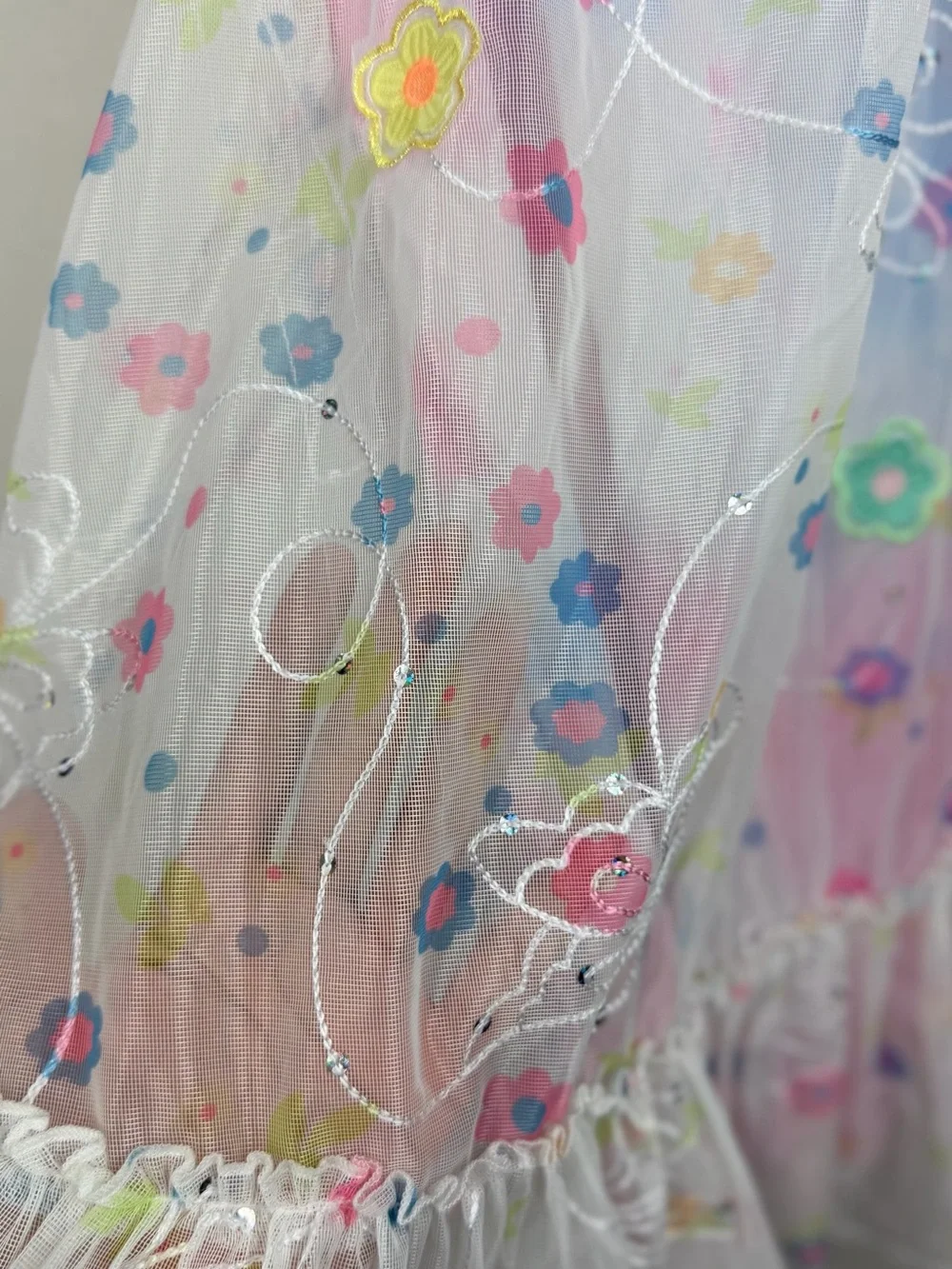 Baby Sara Pink Floral Butterfly Sequin Princess Tie Dye Girls Dress Size 7